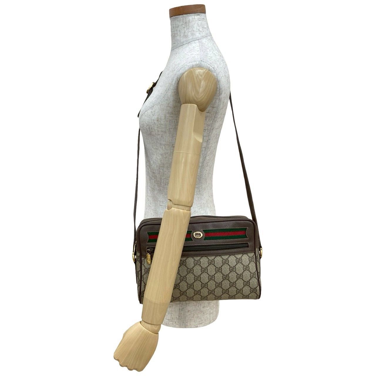 バッグ OLD GUCCI LOGO LEATHER SHOULDER BAG Gucci Gucci Old Gucci GG Logo Leather Shoulder Bag Leather