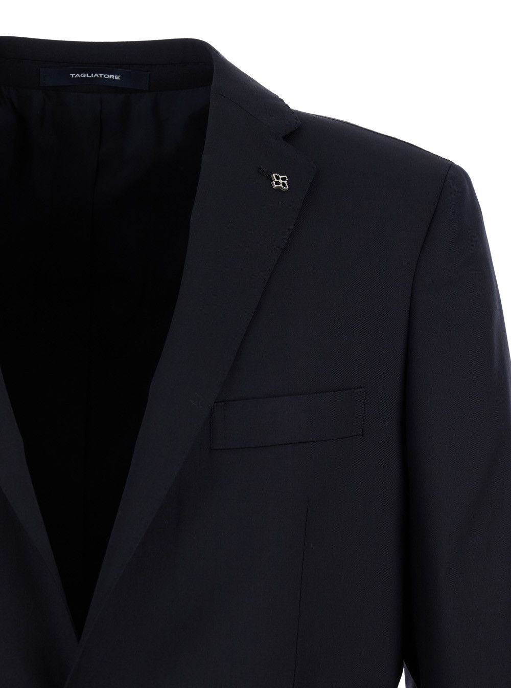 Tagliatore Black Single-Breasted Suit with Logo Pin Man Size US XXL / EU 58 / 5 - 3 Thumbnail