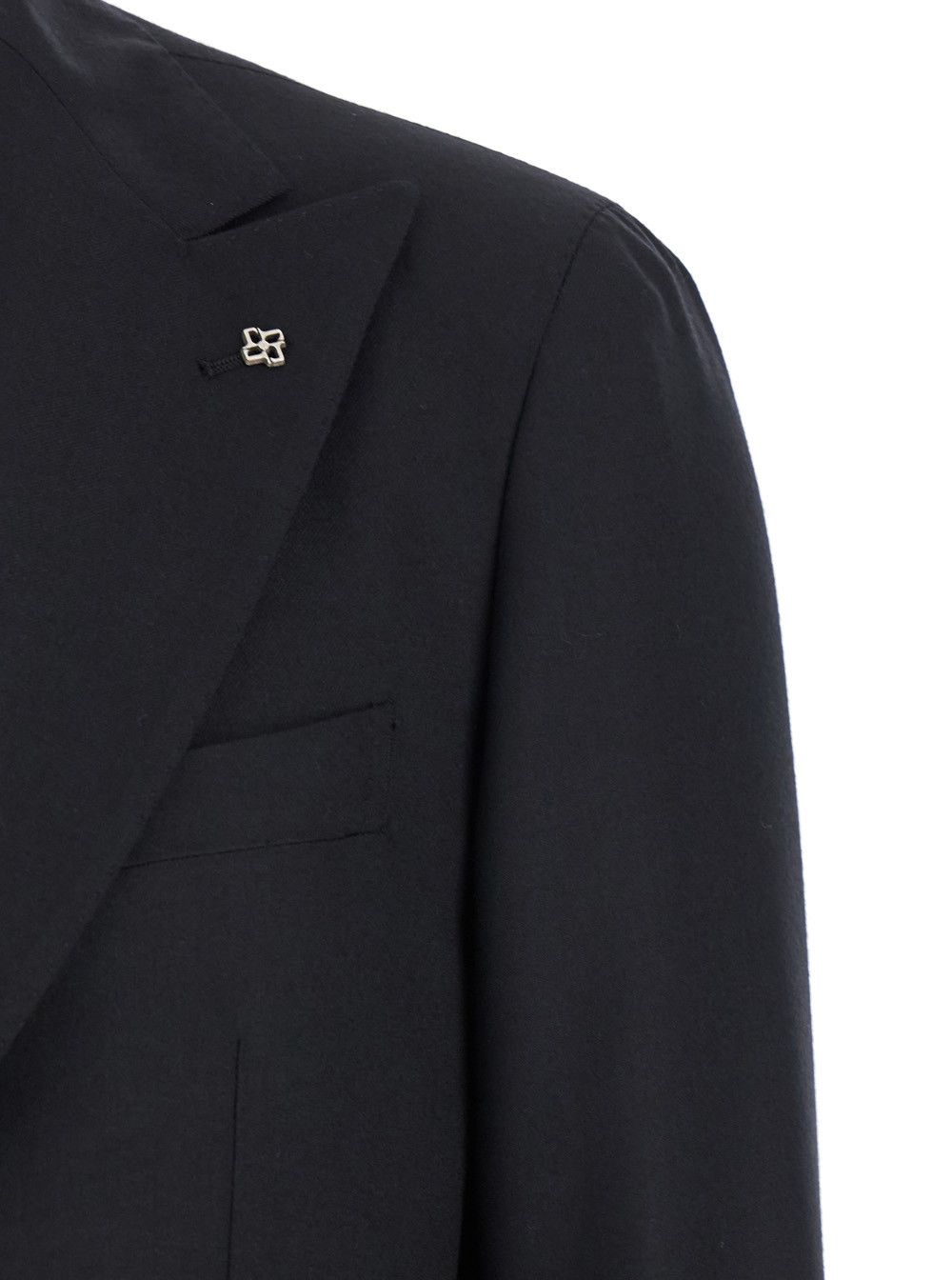 Tagliatore Black Single-Breasted Suit with Peak Revers in Wool Stretch Man Size US M / EU 48-50 / 2 - 3 Thumbnail