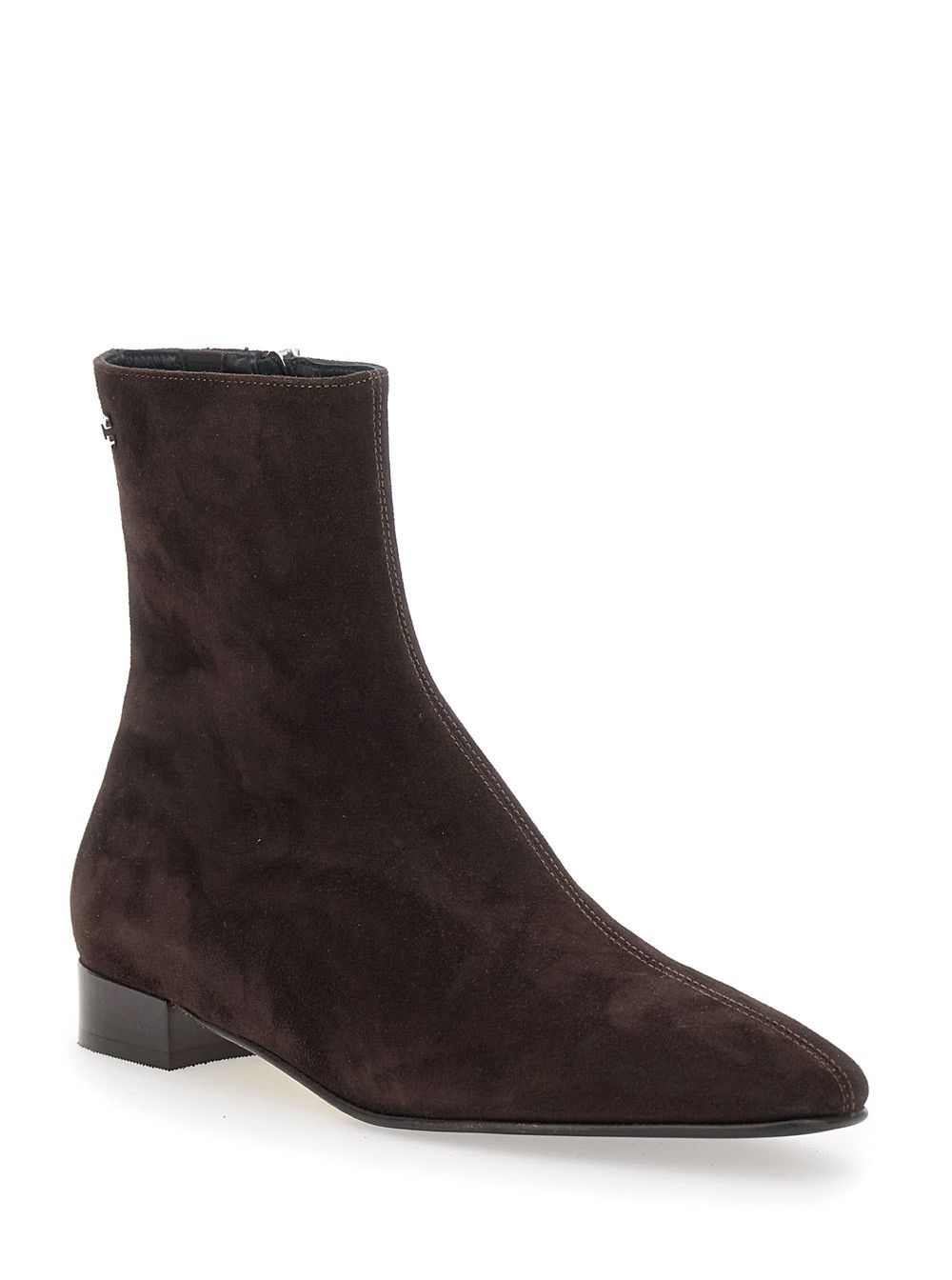 Carel Paris 'Aiglon' Brown Boots with Logo Embroidery on the Side and Zip Closure on the Side in Suede Woman Size US 6 / IT 36 - 2 Thumbnail