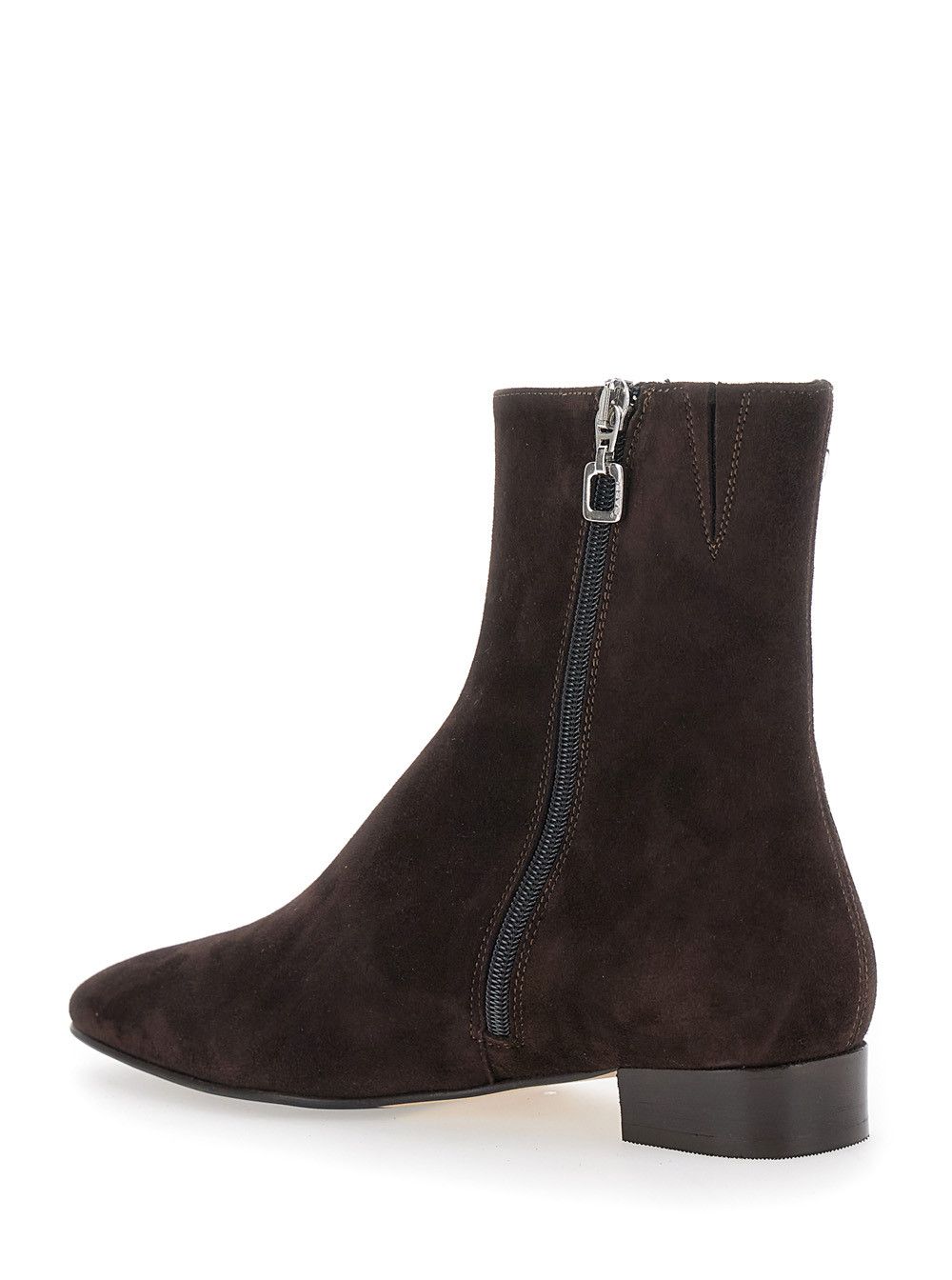 Carel Paris 'Aiglon' Brown Boots with Logo Embroidery on the Side and Zip Closure on the Side in Suede Woman Size US 11 / IT 41 - 3 Thumbnail