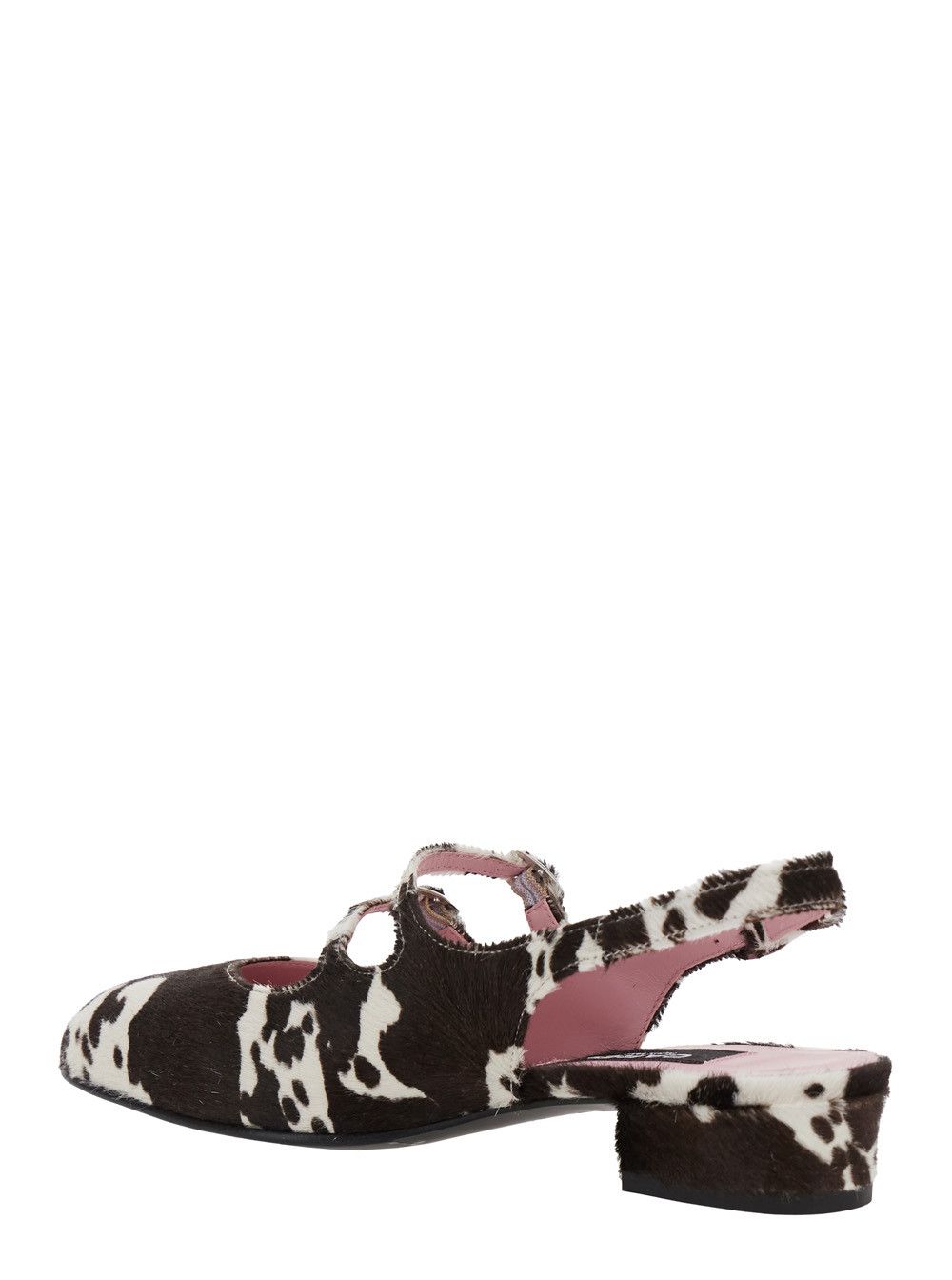 Carel Paris Multicolor 'Peche' Slingback Ballet Shoes with Buckle Strap Closure and Cow Print in Leather Woman Size US 6 / IT 36 - 3 Thumbnail