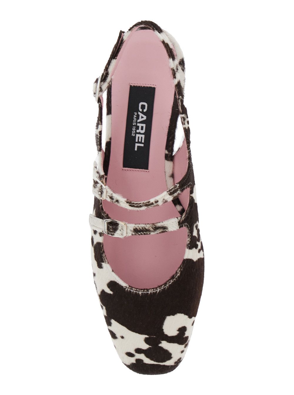 Carel Paris Multicolor 'Peche' Slingback Ballet Shoes with Buckle Strap Closure and Cow Print in Leather Woman Size US 6 / IT 36 - 4 Thumbnail