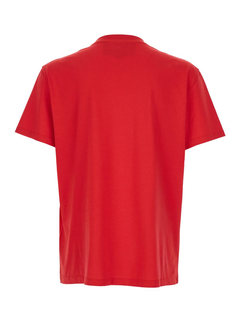 Valentino Red Crewneck T-Shirt with VLogo on the Front in Cotton Man Size US L / EU 52-54 / 3 - 2 Thumbnail
