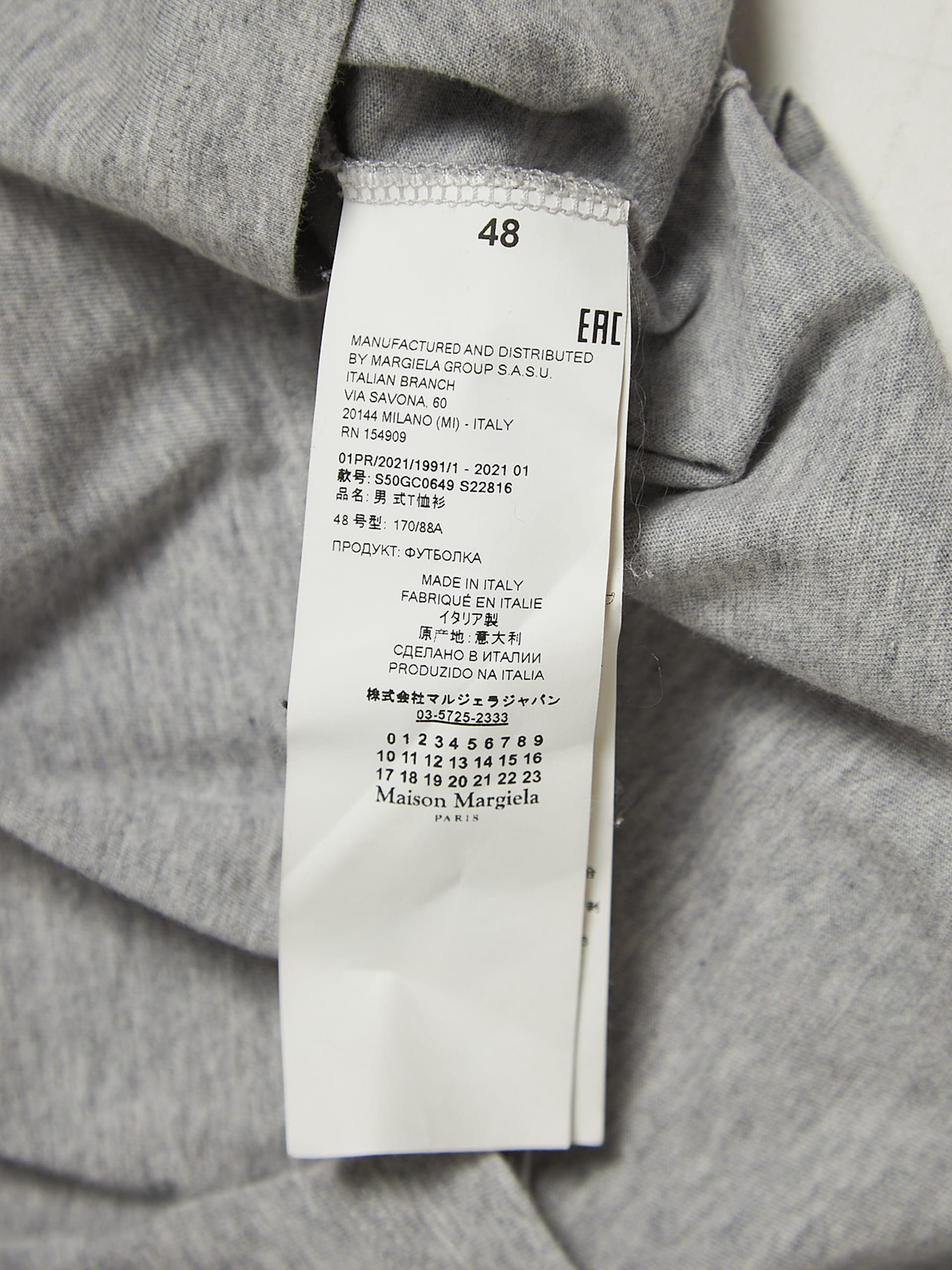 Maison Margiela Gray Cotton Colored Fresco T-shirt Size US M / EU 48-50 / 2 - 4 Thumbnail