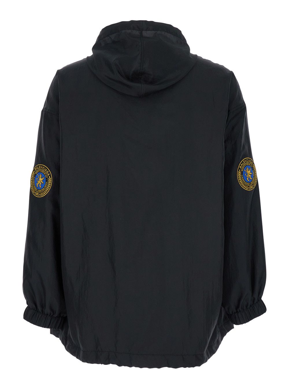 Balenciaga Black Jacket with Logo Lettering on the Front and Logo Patch on the Elbow in Tech Fabric Man Size US M / EU 48-50 / 2 - 2 Thumbnail