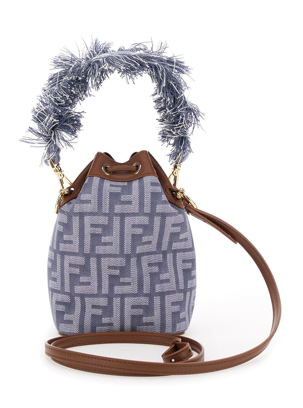 Fendi 'Mon Tresor' Blue Mini Handbag with Fringed Handle and Adjustable and Removable Shoulder Strap in Cotton Bòemd Woman Size ONE SIZE - 4 Thumbnail