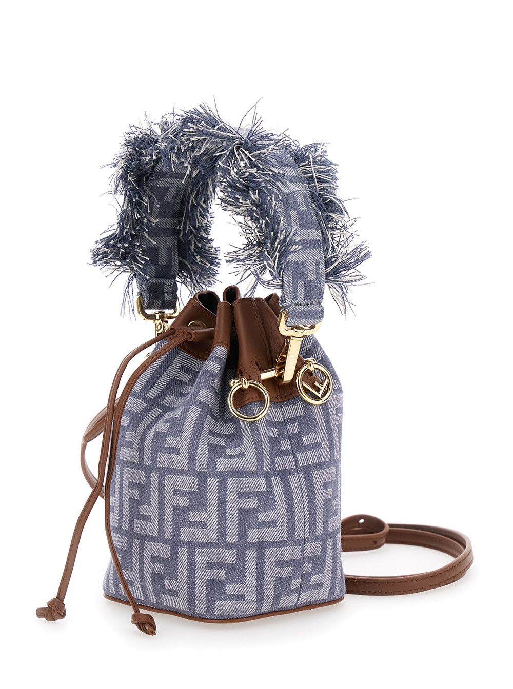 Fendi 'Mon Tresor' Blue Mini Handbag with Fringed Handle and Adjustable and Removable Shoulder Strap in Cotton Bòemd Woman Size ONE SIZE - 2 Thumbnail