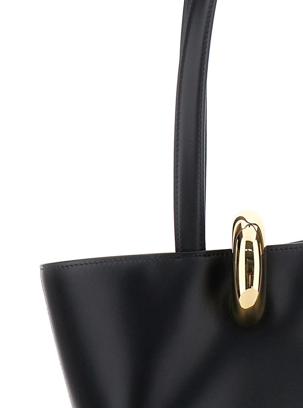 Jacquemus 'Le Bambola' Black Medium Shoulder Bag with Impressed Logo Lettering on the Front and Ring Closure on the Front in Leather for Women Size ONE SIZE - 5 Thumbnail