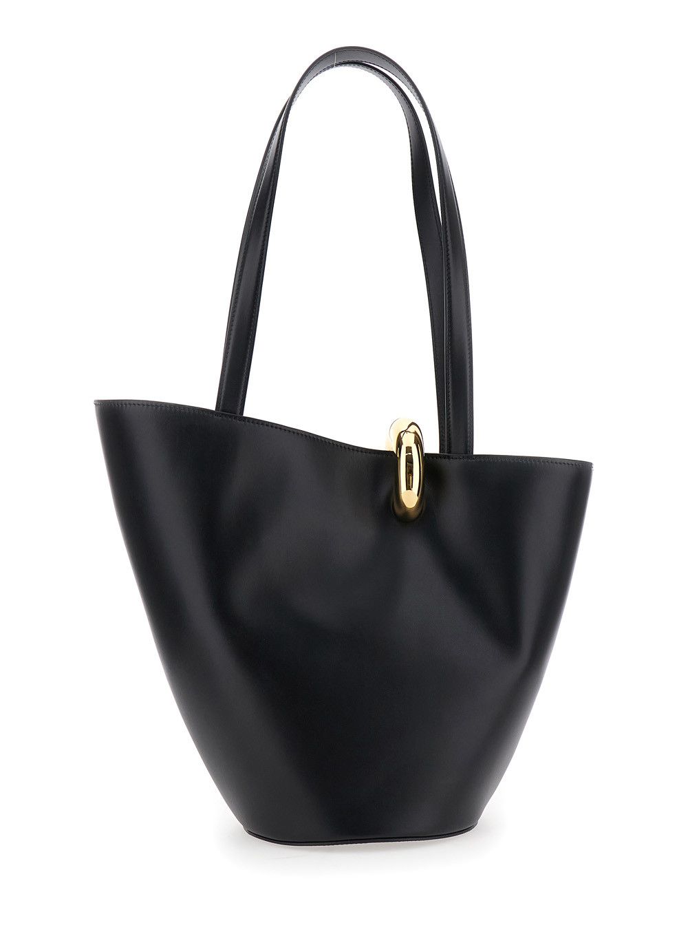 Jacquemus 'Le Bambola' Black Medium Shoulder Bag with Impressed Logo Lettering on the Front and Ring Closure on the Front in Leather for Women Size ONE SIZE - 4 Thumbnail