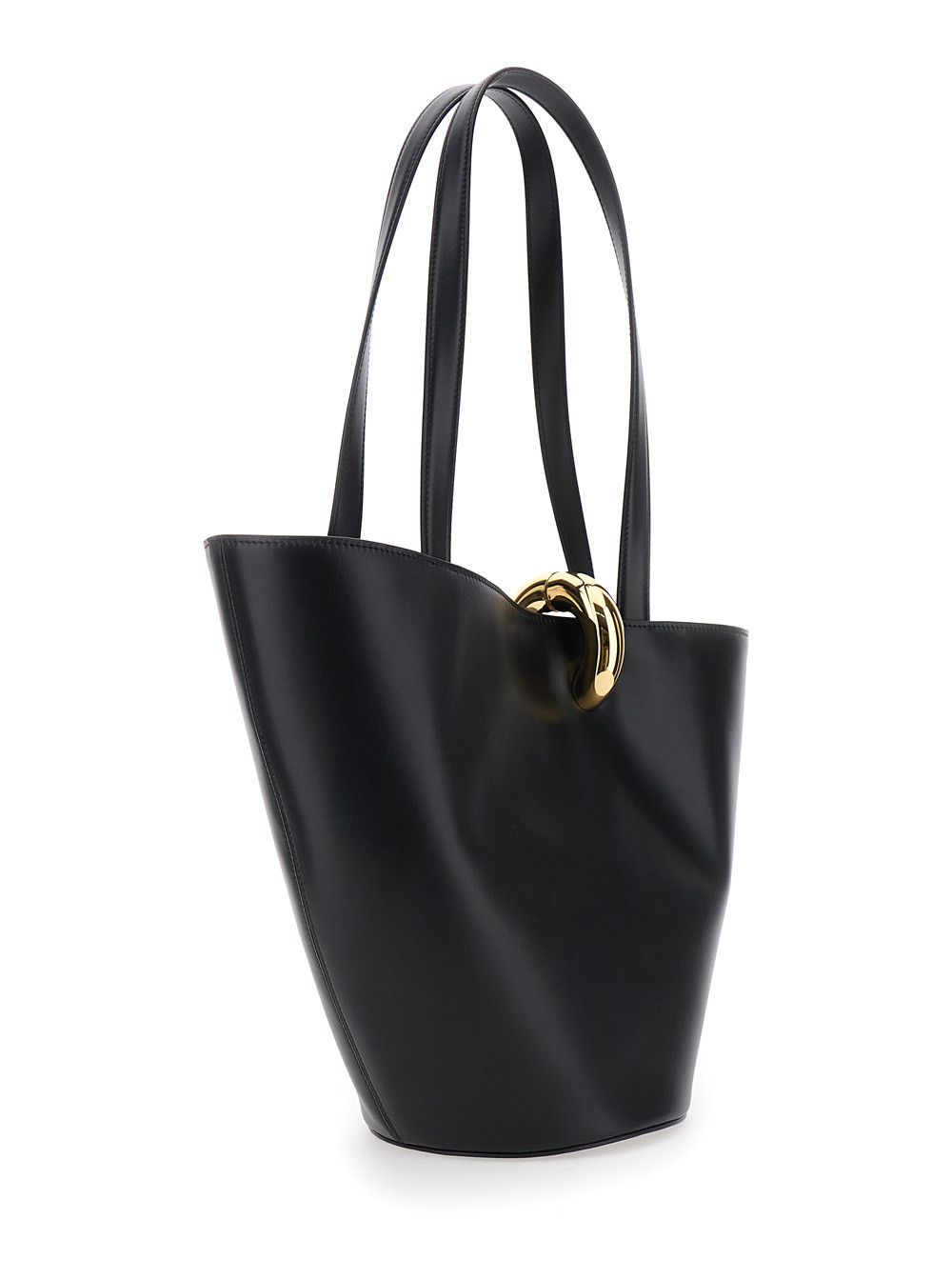 Jacquemus 'Le Bambola' Black Medium Shoulder Bag with Impressed Logo Lettering on the Front and Ring Closure on the Front in Leather for Women Size ONE SIZE - 3 Thumbnail