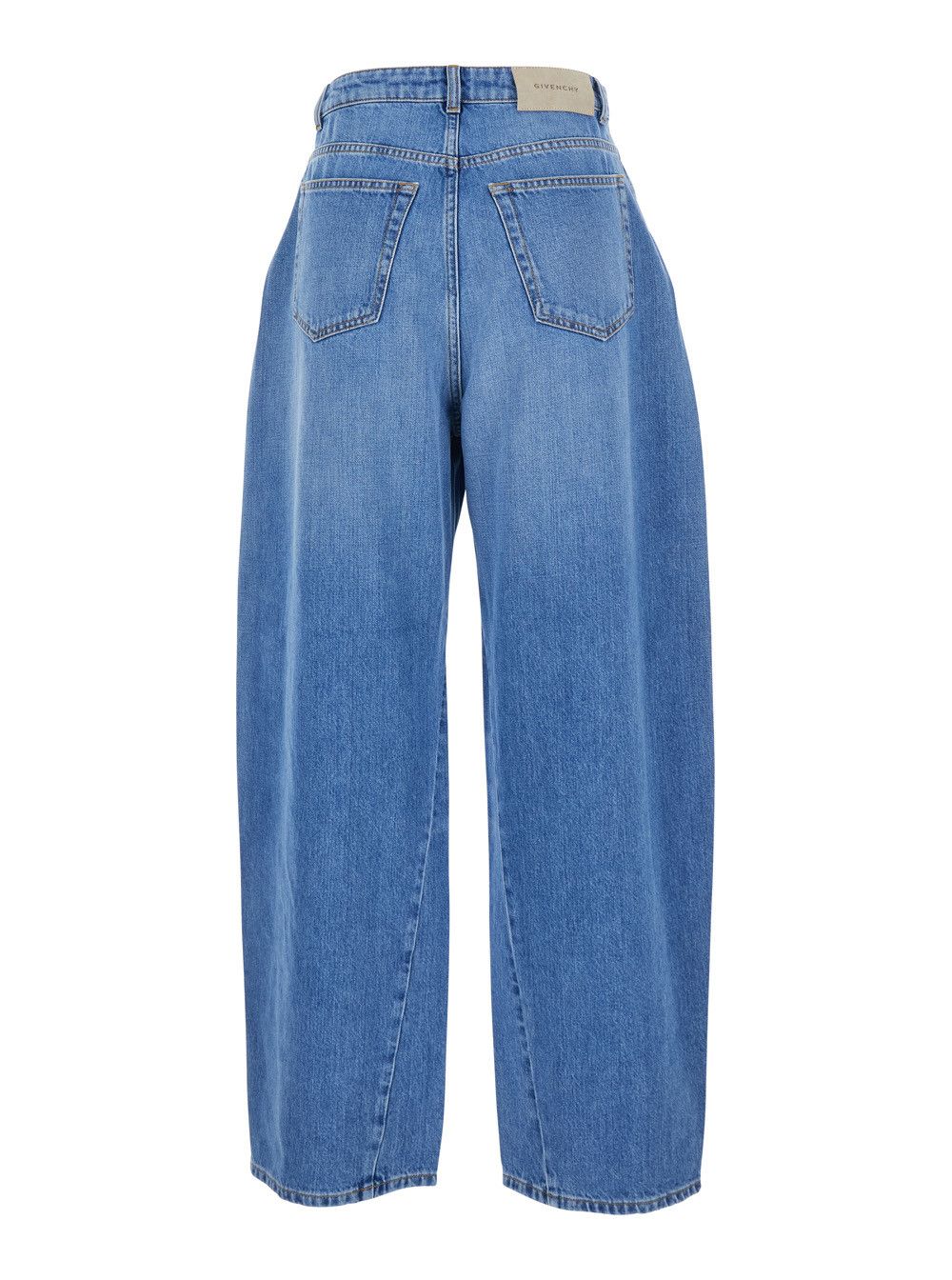 Givenchy Blue Jeans with Logo Patch on the Rear and Wide Leg in Denim Woman Size 27" / US 4 / IT 40 - 2 Thumbnail