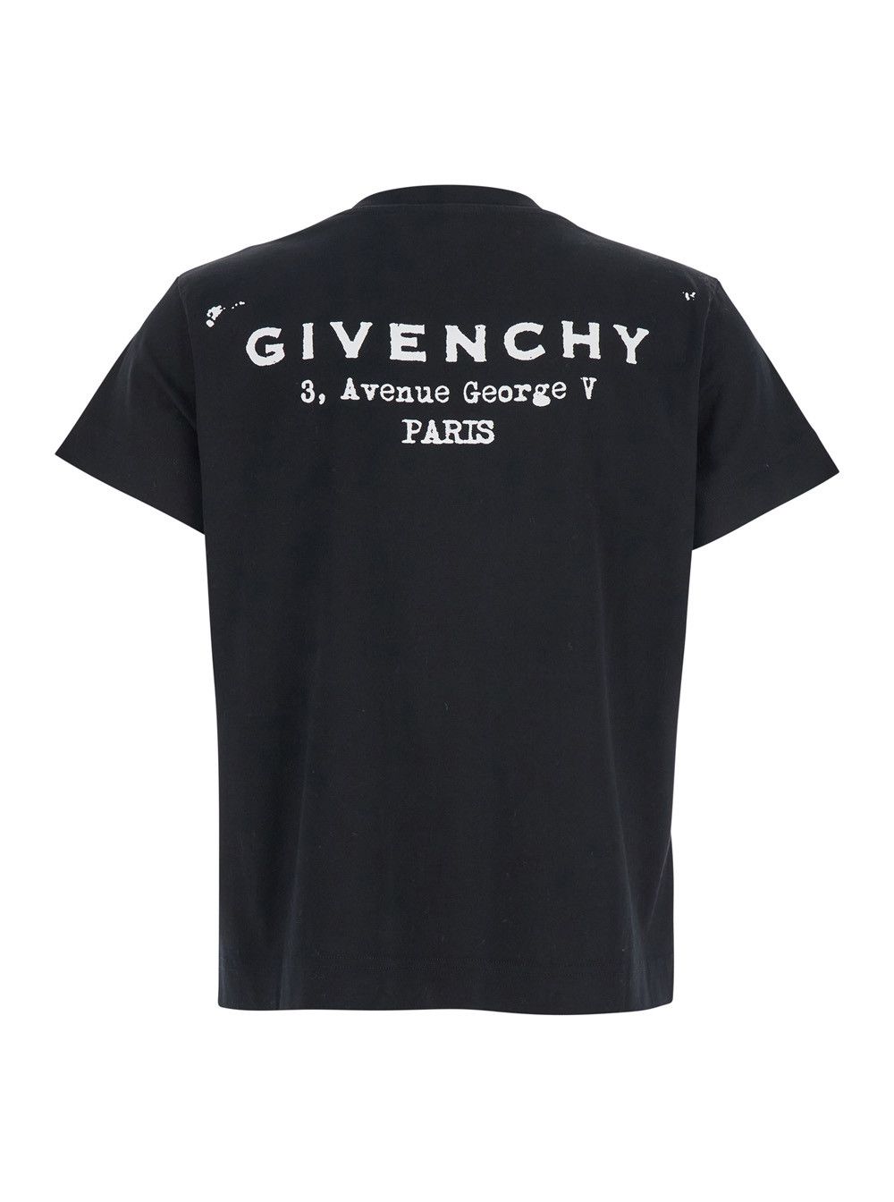 Givenchy Black Crewneck T-Shirt with Logo Lettering on Front and Rear in Cotton Woman Size M / US 6-8 / IT 42-44 - 2 Thumbnail