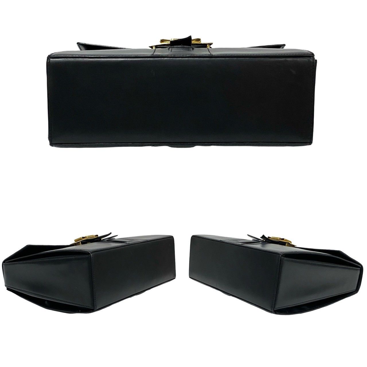 Celine Celine Celine Logo Ribbon Motif Calf Leather Handbag Leather Handbag DUTY FREE for USA Size ONE SIZE - 7 Thumbnail