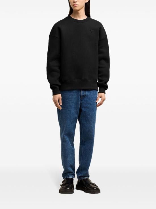 AMI AMI Men Sweater USW027 749001 Black Size US M / EU 48-50 / 2 - 2 Thumbnail