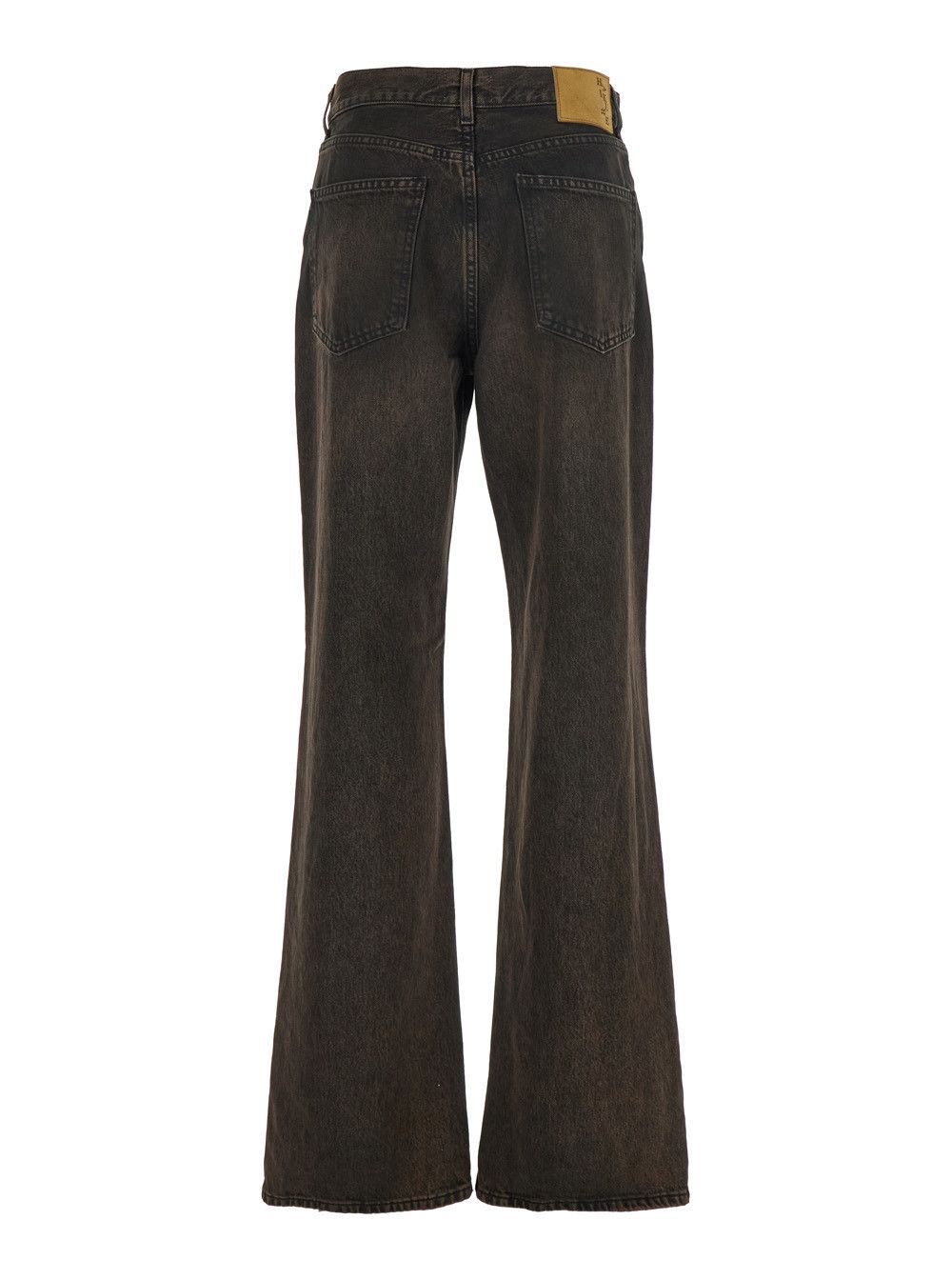Haikure 'Korea' Brown Jeans with Wide Leg and Logo Patch on the Rear in Denim Woman Size 25" / US 0 / IT 36 - 2 Thumbnail