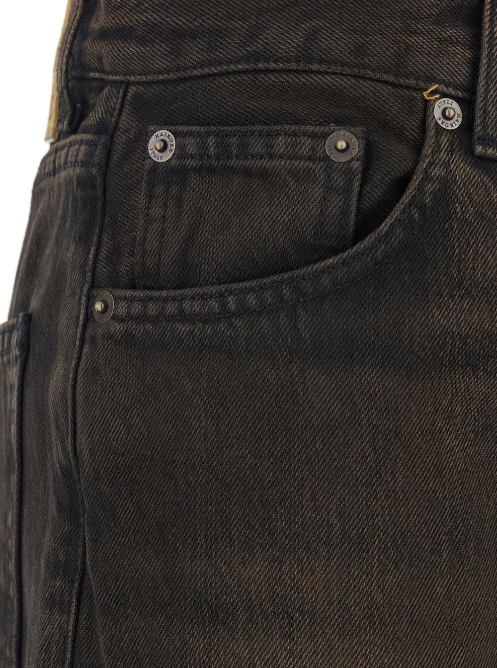 Haikure 'Korea' Brown Jeans with Wide Leg and Logo Patch on the Rear in Denim Woman Size 25" / US 0 / IT 36 - 3 Thumbnail