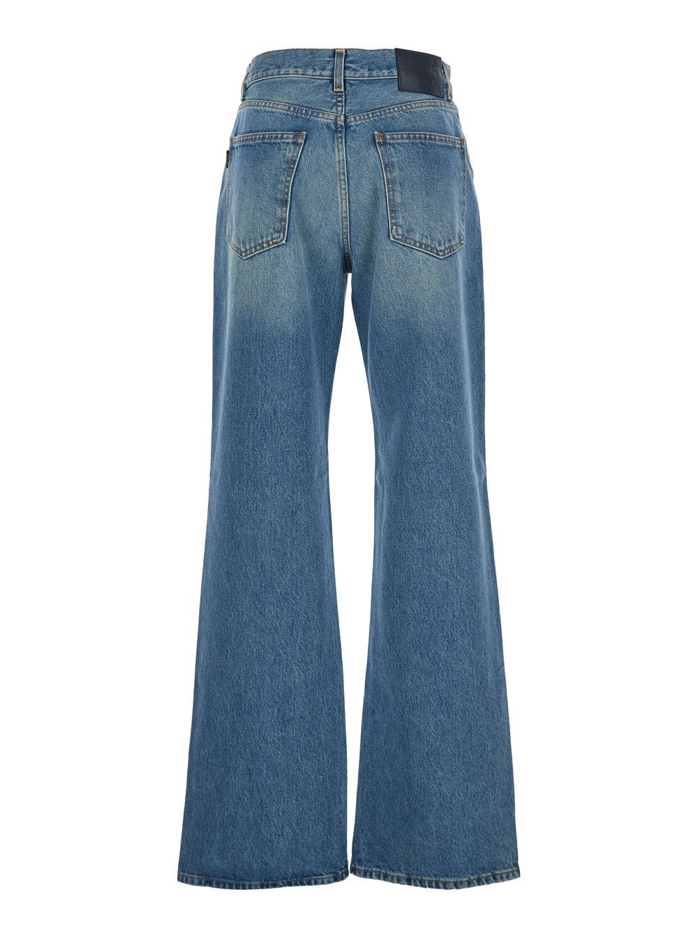 Haikure 'Korea' Blue Jeans with Wide Leg and Logo Patch on the Rear in Denim Woman Size 26" / US 2 / IT 38 - 2 Thumbnail