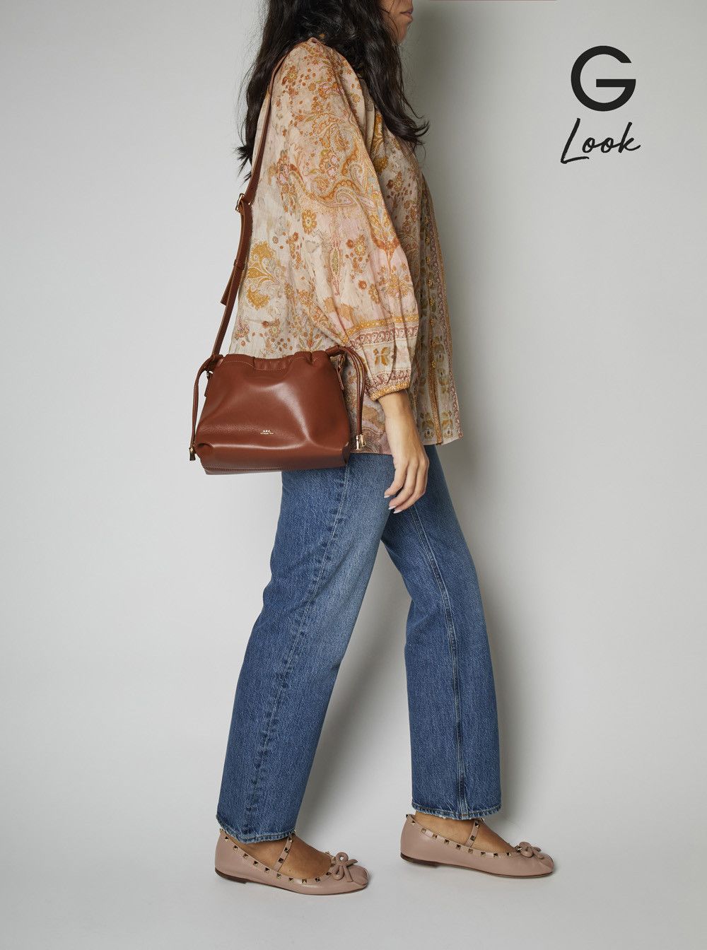 A.P.C. Ninon Mini Crossbody Bag with Engraved Logo on the Front and Adjustable Ecoleather Strap Brown Women Size ONE SIZE - 6 Thumbnail