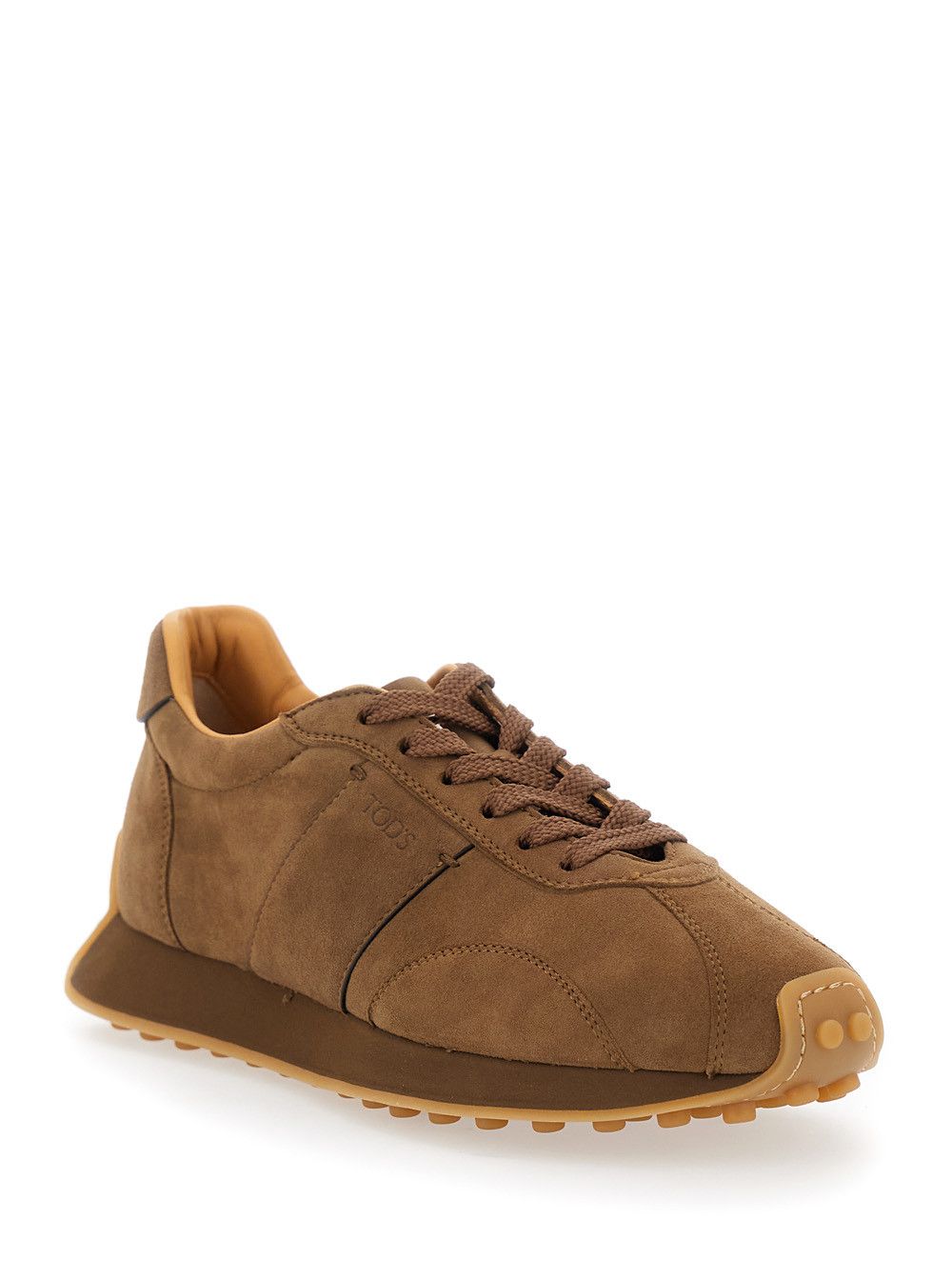 Tod's Brown Low Top Sneakers with Cleat Details on Heel and Sole in Leather Woman Size US 11 / IT 41 - 2 Thumbnail