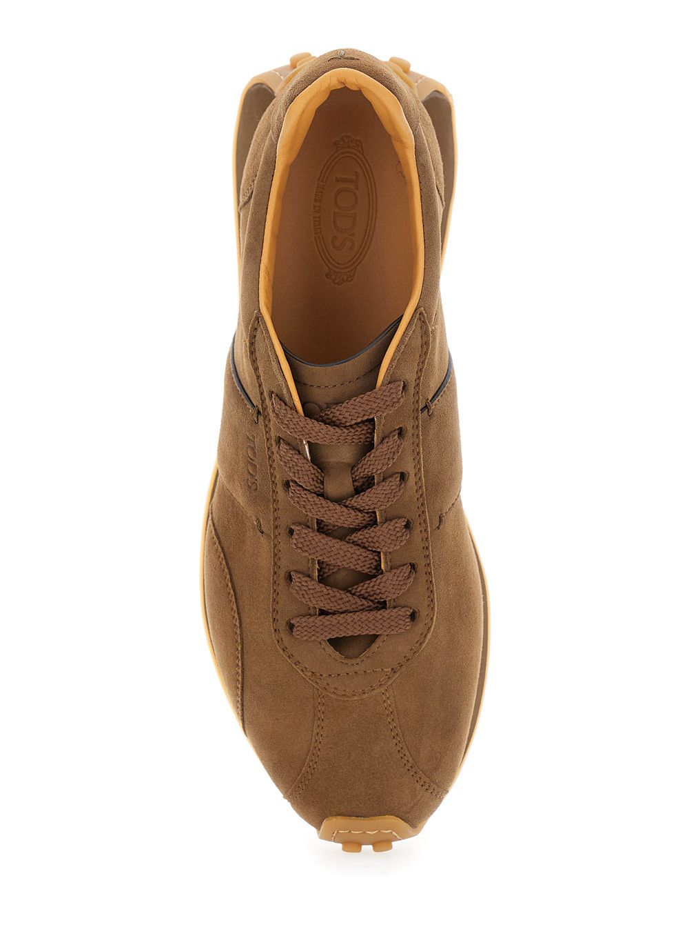 Tod's Brown Low Top Sneakers with Cleat Details on Heel and Sole in Leather Woman Size US 11 / IT 41 - 4 Thumbnail