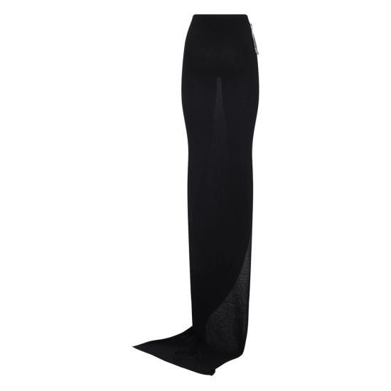 Rick Owens RICK OWENS Women Mid Skirts RP02E4359 JR 09 BLACK Size 28" / US 6 / IT 42 - 2 Thumbnail