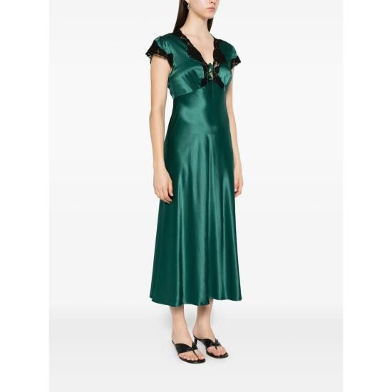 RIXO RIXO Women Dresses AMARI FOGRE GREEN Size M / US 6-8 / IT 42-44 - 3 Thumbnail