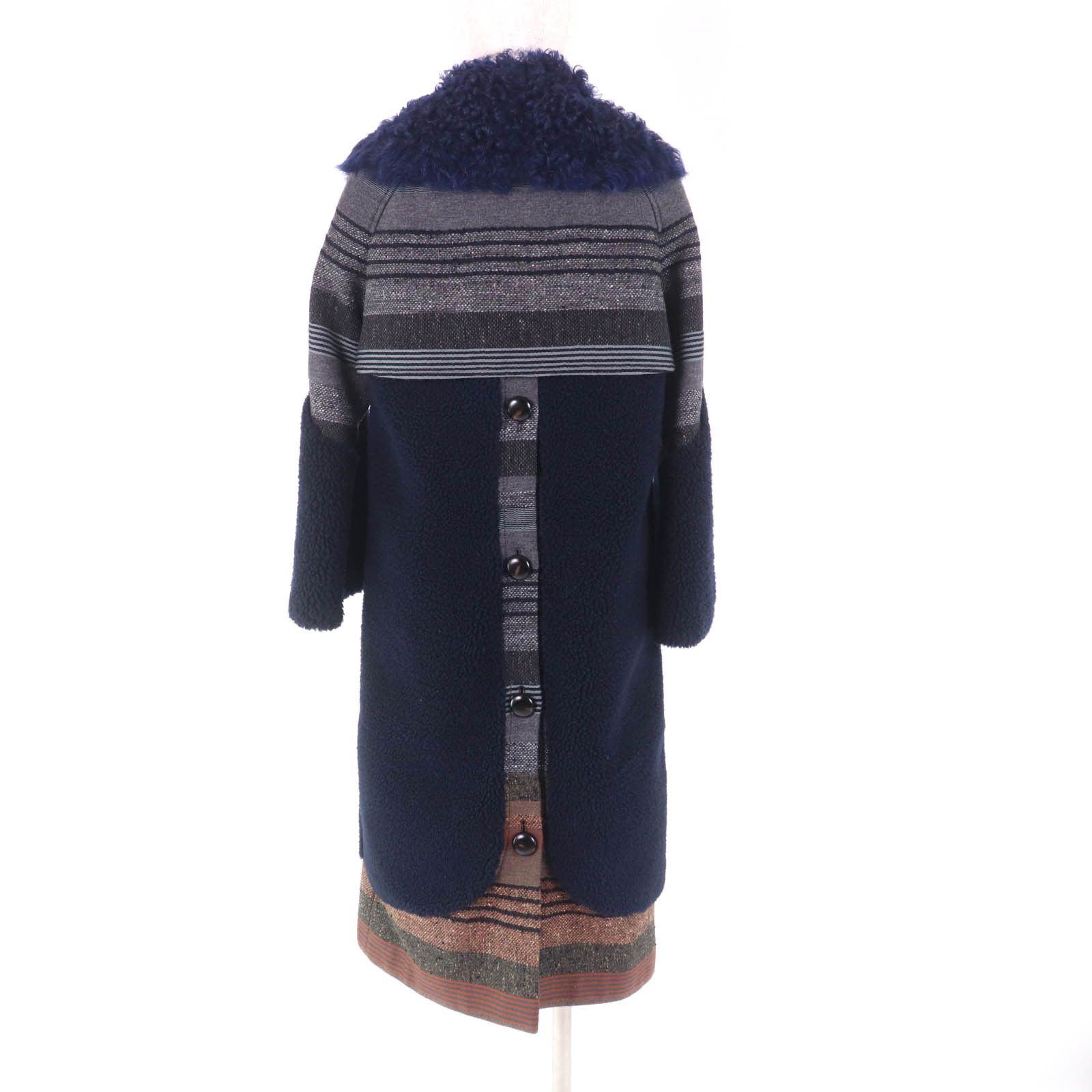 Louis Vuitton Louis Vuitton Louis Vuitton Logo button with lamb fur switching wool coat Others Outerwear DUTY FREE for USA Size ONE SIZE - 3 Thumbnail