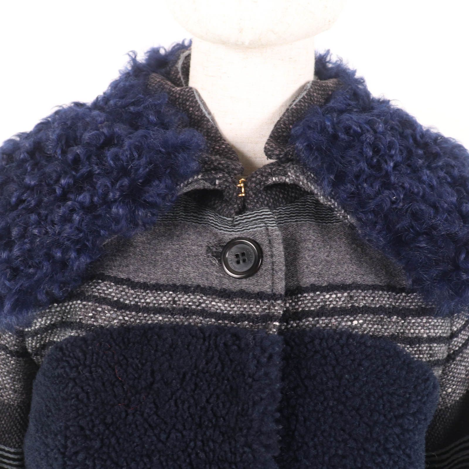 Louis Vuitton Louis Vuitton Louis Vuitton Logo button with lamb fur switching wool coat Others Outerwear DUTY FREE for USA Size ONE SIZE - 4 Thumbnail