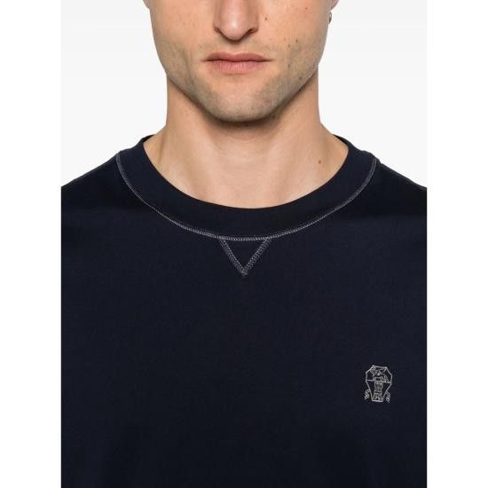 Brunello Cucinelli BRUNELLO CUCINELLI Men T-Shirts M0B131328G CW369 BLUE Size US L / EU 52-54 / 3 - 4 Thumbnail