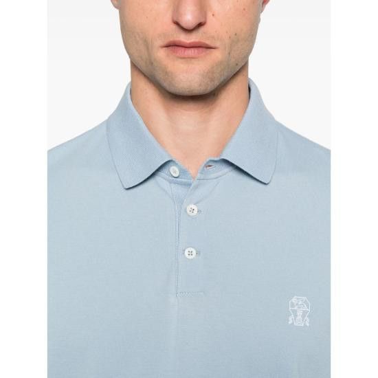 Brunello Cucinelli BRUNELLO CUCINELLI Men Polo Shirts ME8548770 CJD84 BLUE Size US XL / EU 56 / 4 - 2 Thumbnail