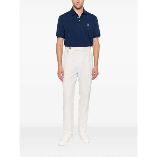 Brunello Cucinelli BRUNELLO CUCINELLI Men Polo Shirts ME8548770 CFL46 BLUE Size US M / EU 48-50 / 2 - 2 Thumbnail