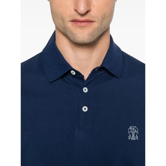 Brunello Cucinelli BRUNELLO CUCINELLI Men Polo Shirts ME8548770 CFL46 BLUE Size US XXL / EU 58 / 5 - 3 Thumbnail