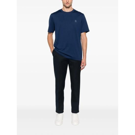 Brunello Cucinelli BRUNELLO CUCINELLI Men T-Shirts M0B138440 CFL46 BLUE Size US L / EU 52-54 / 3 - 3 Thumbnail