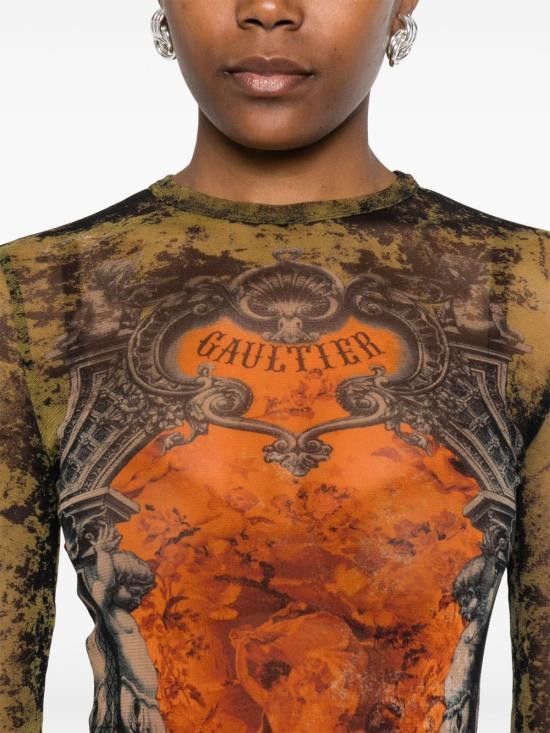 Jean Paul Gaultier JEAN PAUL GAULTIER Women Mid Skirts 2503WDR023 M006P004115 Orange Size XS / US 0-2 / IT 36-38 - 4 Thumbnail