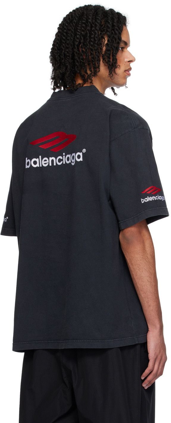 Balenciaga Balenciaga Black 3B Sports Icon T-Shirt Size US XS / EU 42 / 0 - 3 Thumbnail