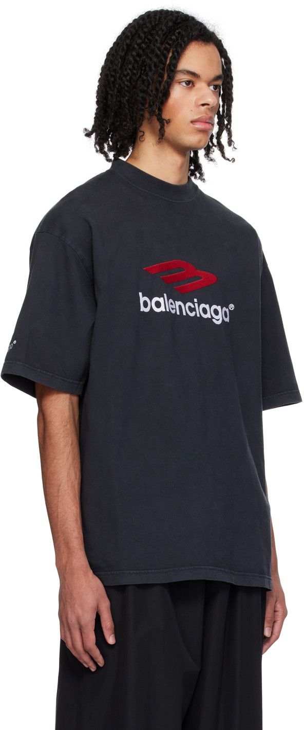 Balenciaga Balenciaga Black 3B Sports Icon T-Shirt Size US L / EU 52-54 / 3 - 2 Thumbnail