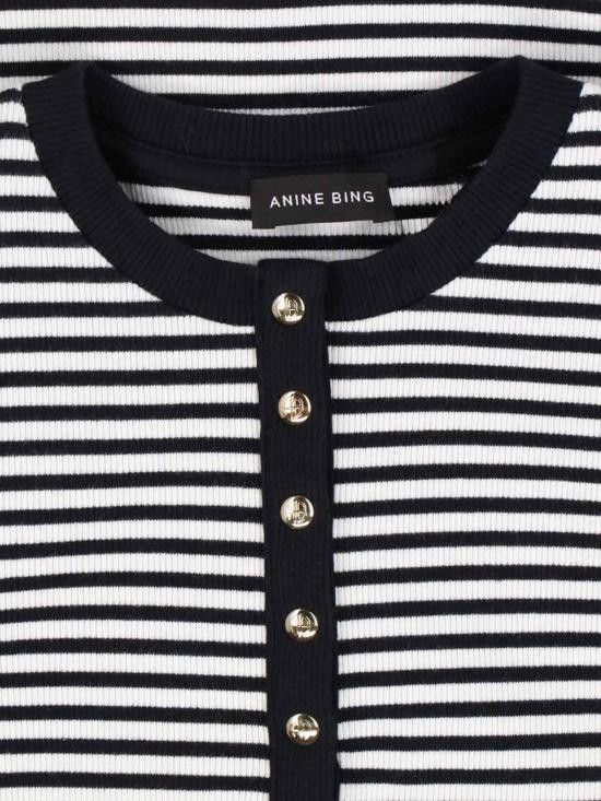 Anine Bing ANINE BING Women Sweater A 08 10314 MTL2 CREAM AND BLACK STRIPE Black Size M / US 6-8 / IT 42-44 - 3 Thumbnail