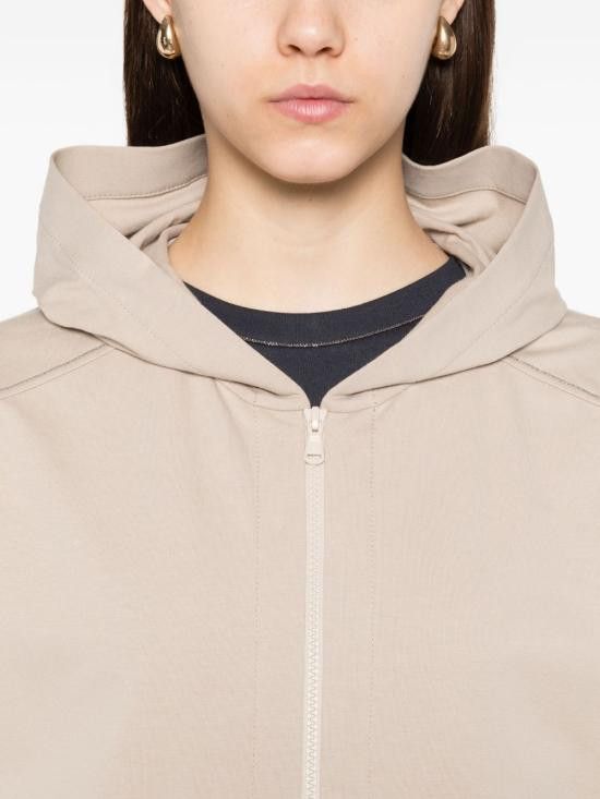 Brunello Cucinelli BRUNELLO CUCINELLI Women Hoodies MP827FB706 C4274 Beige Size L / US 10 / IT 46 - 3 Thumbnail