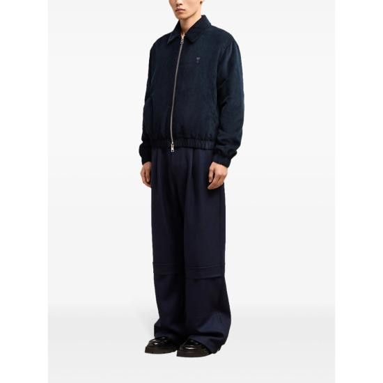 AMI AMI Men Bomber Jackets HJK037 CO0089 4011 BLUE Size US M / EU 48-50 / 2 - 2 Thumbnail
