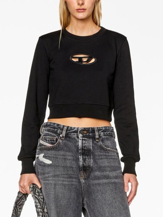 Diesel DIESEL Women Hoodies A09931 0GRAC9XX Black Size L / US 10 / IT 46 - 4 Thumbnail