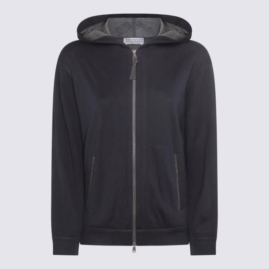 Brunello Cucinelli BRUNELLO CUCINELLI Women Hoodies MD828SB806 C8366 Blue Size XS / US 0-2 / IT 36-38 - 2 Thumbnail