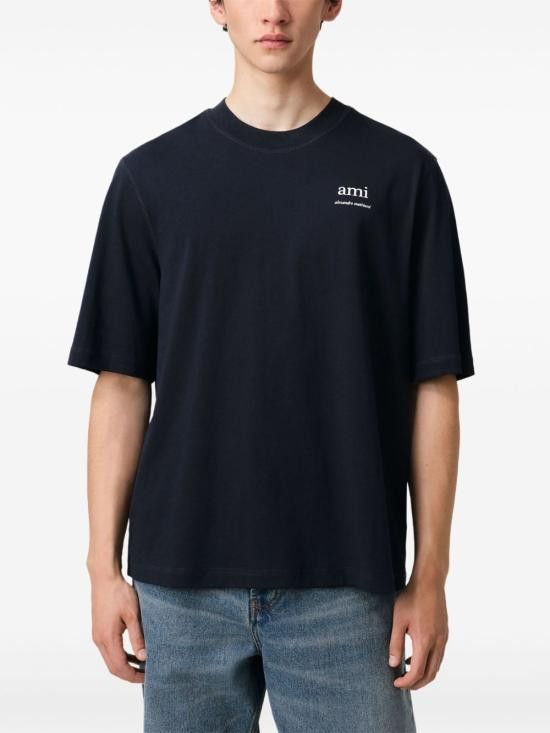AMI AMI Men T-Shirts HTS048 JE01194011 Blue Size US XL / EU 56 / 4 - 3 Thumbnail