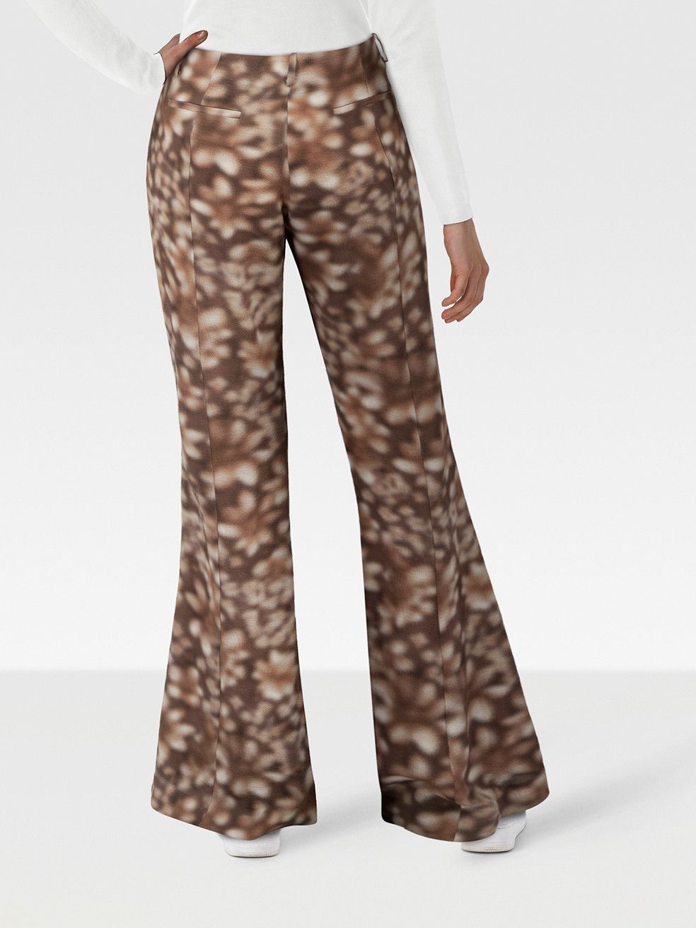 Acne Studios Brown Abstract Pattern Flared Trousers Size 28" / US 6 / IT 42 - 2 Thumbnail