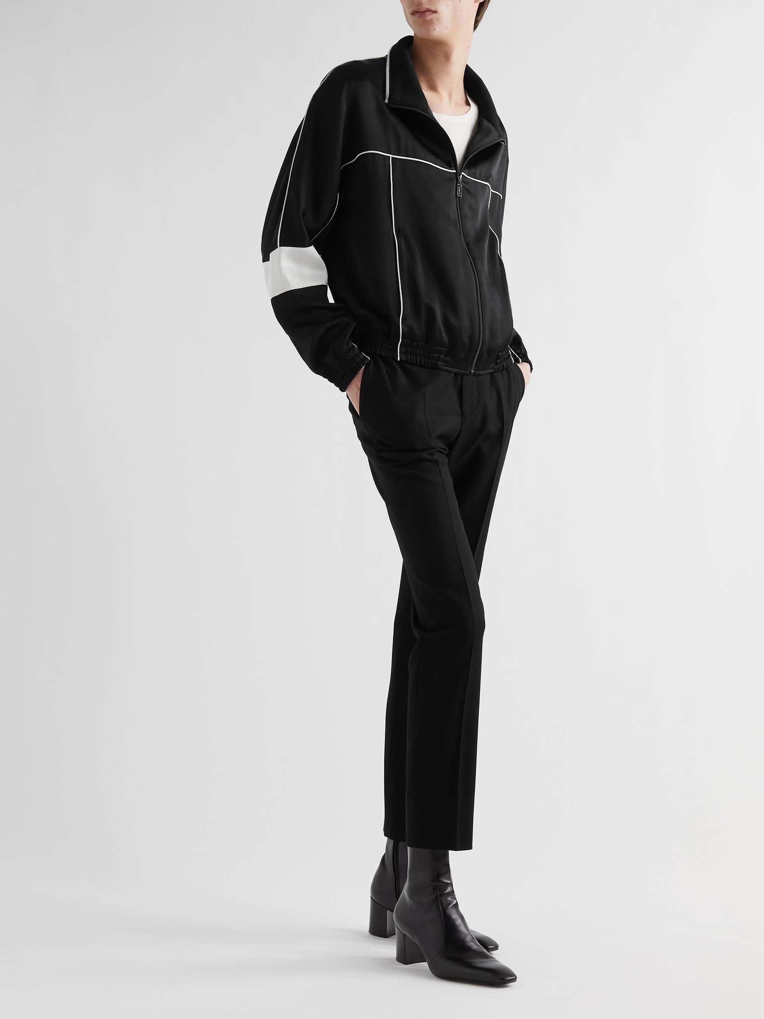Saint Laurent Paris teddy jacket in crepe satin Size US M / EU 48-50 / 2 - 2 Thumbnail