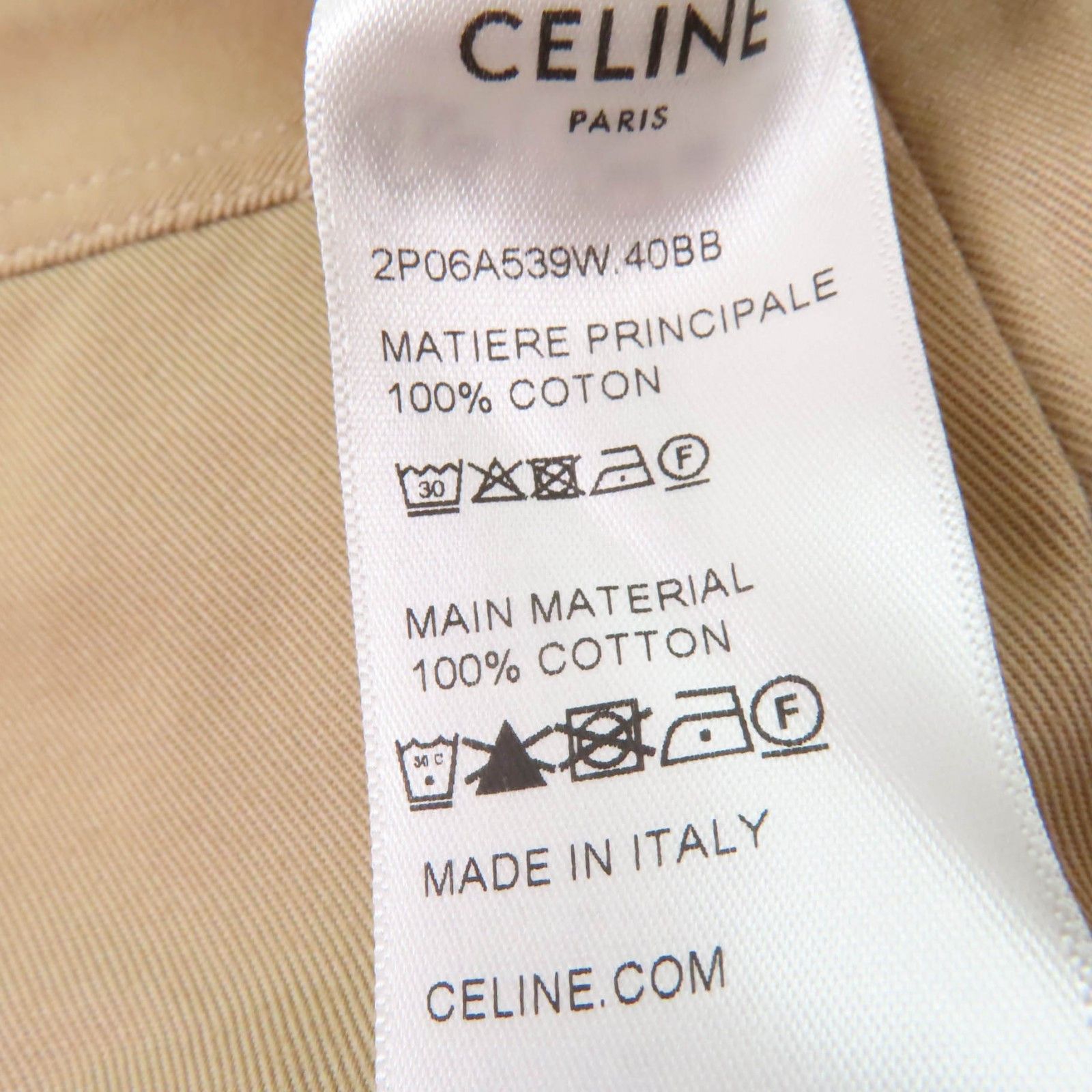 Celine Celine Celine Triomphe High Waist Pants Cotton Pants 2P06A539W DUTY FREE for USA Size ONE SIZE - 12 Thumbnail