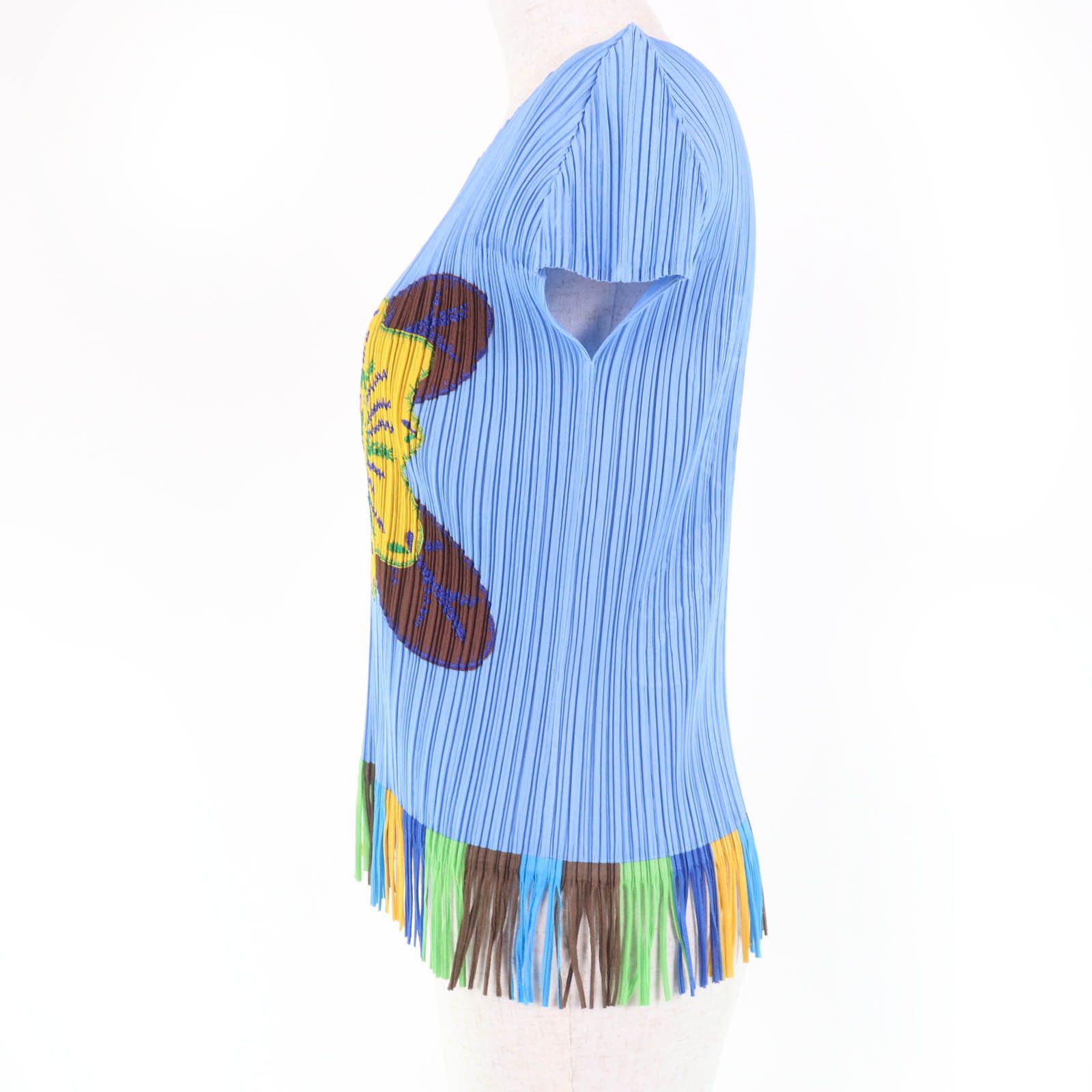 Issey Miyake Issey Miyake PLEATS PLEASE Tropical Flower with Fringe T-shirt Cotton T-Shirts PP91-JK572 DUTY FREE for USA Size ONE SIZE - 2 Thumbnail