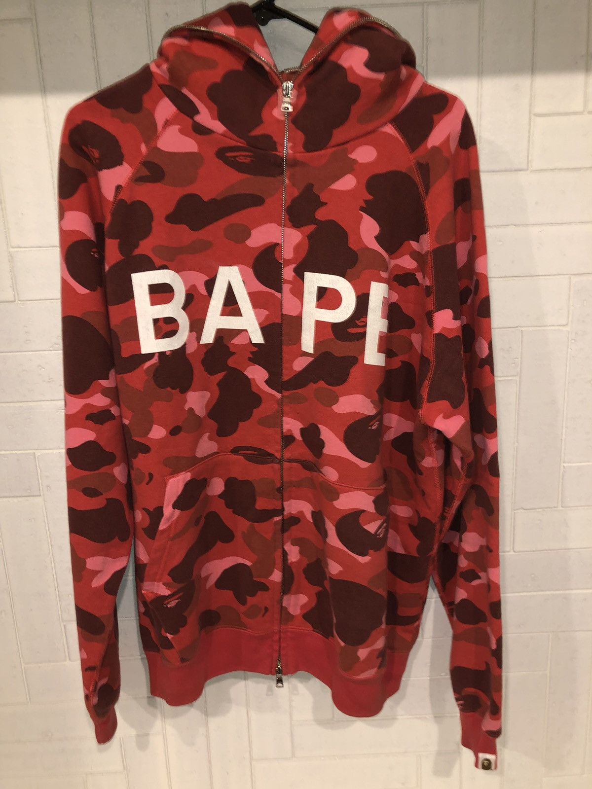 Bape OG Bape Camo zip hoodie Red 2005 Grailed