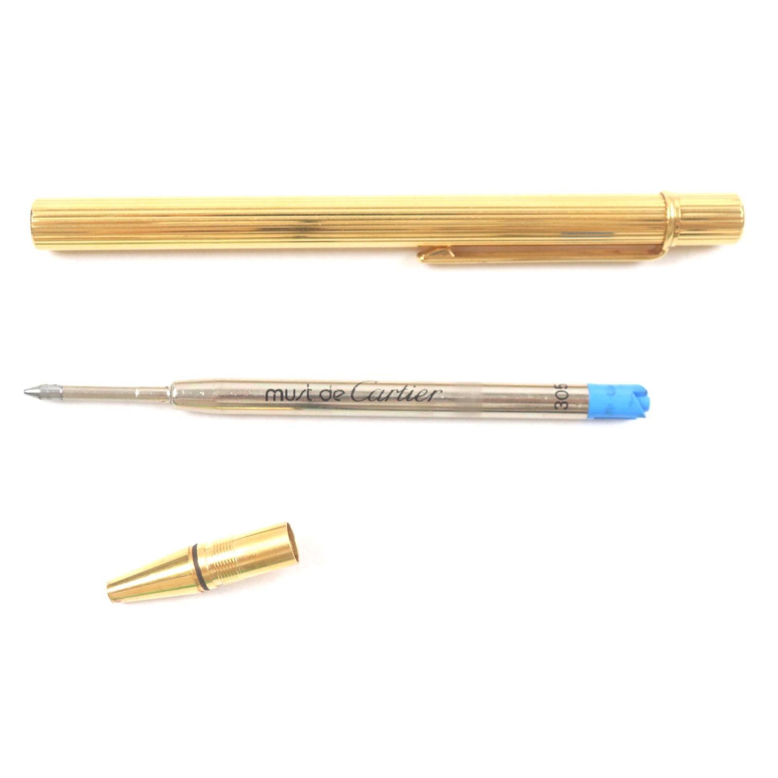 Cartier Cartier Cartier Must de Cartier Stripe Pattern Ballpoint Pen Metal Pen DUTY FREE for USA Size ONE SIZE - 3 Thumbnail