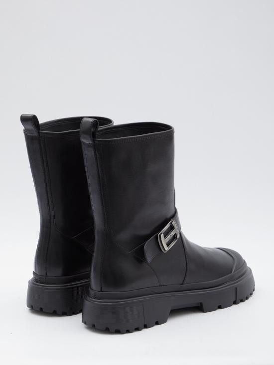Hogan HOGAN Women Boots HXW6190FC40 BLACK Size US 10 / IT 40 - 3 Thumbnail